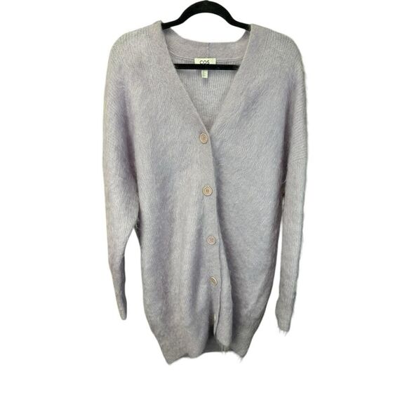 NWOT LONGLINE OVERSIZED MOHAIR CARDIGAN LILAC XS/S - Picture 7 of 15